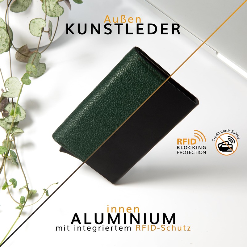 GUGGIARI Credit Card Holder - Card Holder with Coin Compartment/Card