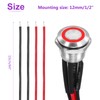 DMiotech 1/2 Inch Stainless Steel Momentary Push Button Switch Flat
