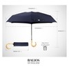 Balios Compact Umbrella Manual Mini Windproof, Full Size Canopy, Real