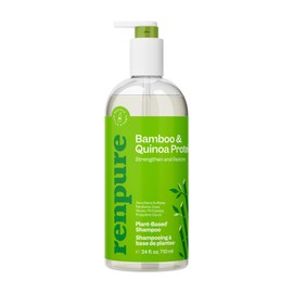 RENPURE Bamboo & Quinoa Shampoo For Weak Dull Damaged Hair - Restores Hydrates Strengthens 24 Fl Oz | Plant-Based, For Healthier Hair, Bamboo Extract, Quinoa Protein