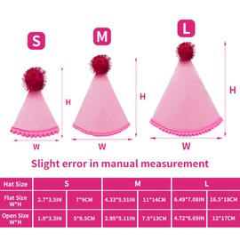 Pai Sence 12 Pcs Large Party Hats for Adult Reusable Felt Party Hats with Pom Poms Cone Birthday DIY Hat L