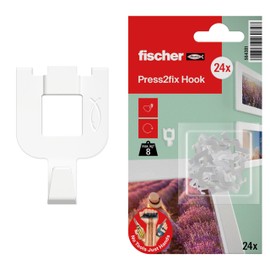 fischer Picture Claw, Picture Hooks in White, Mounting Without Drilling & Tools, The Better Nail, Wall Hook for Attaching Pictures, Decorations, Clocks and Much More, Pack of 24