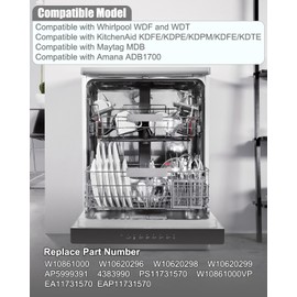 Upgraded W10861000 Dishwasher Detergent Dispense Fit for Whirlpool Kitchenaid Maytag, Dishwasher Soap & Rinse Aid Door Replacement Kit Replace WDTA50SAHZ0 WDT750SAHZ0 WDT730PAHZ0 WDT970SAHZ0