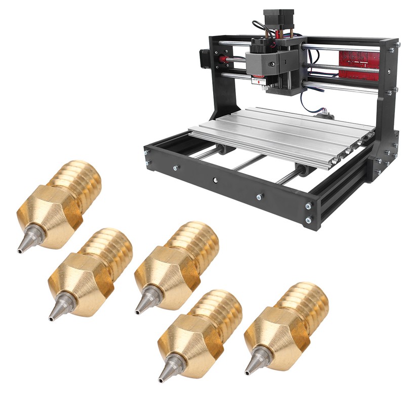 5Pcs 3D Printer Nozzle Set Brass with Stainless Steel Tips