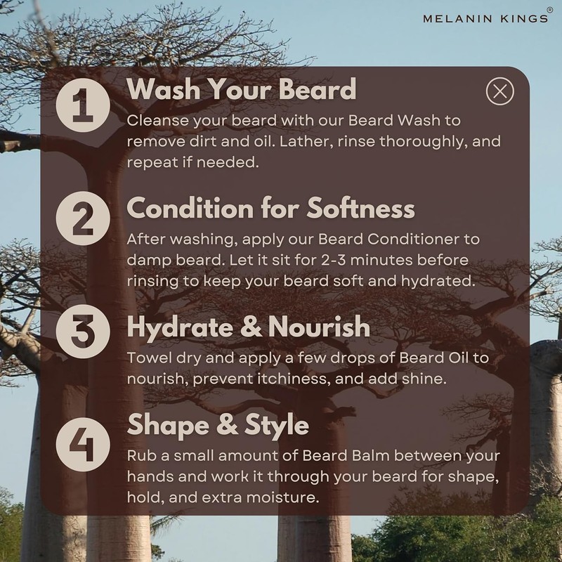 Melanin Kings Beard Balm for Black Men | 3 oz