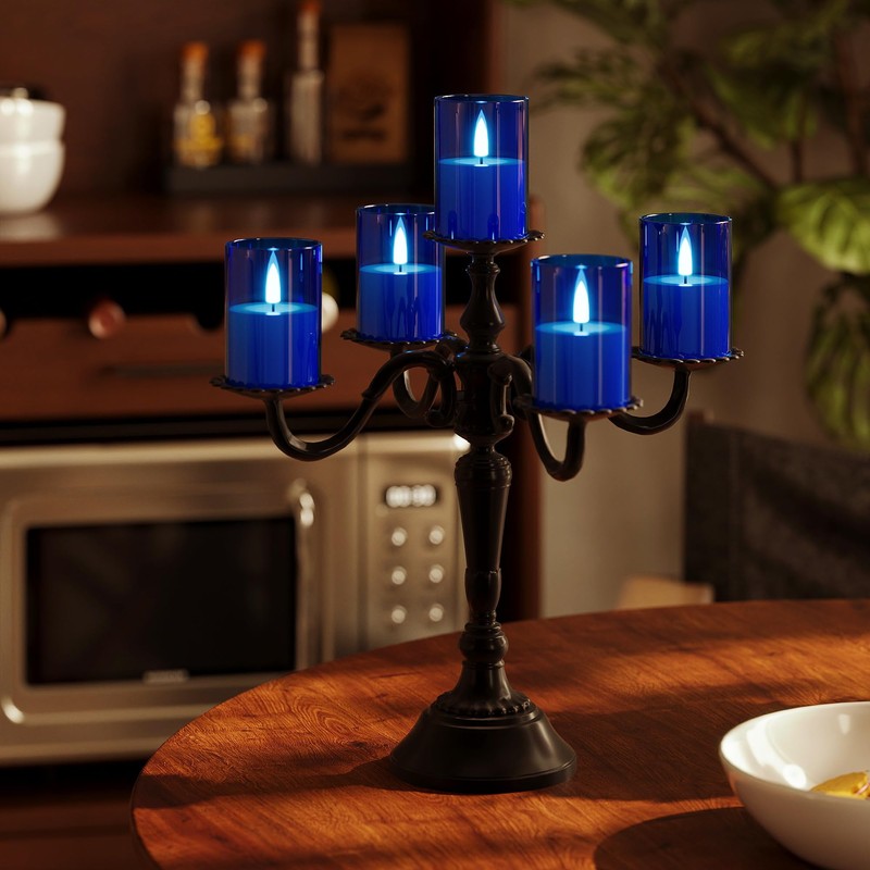 VIODAIM 12Pack Flickering Flameless LED Candles with Timer, Battery Powered