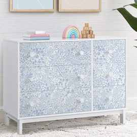 Heroad Peel and Stick Wallpaper Light Blue Floral Contact Paper 32'x17.3'' Boho Wall Paper Modern Removable Self Adhesive Wallpaper for Bedroom Bathroom Kitchen Cabinet Decor Waterproof Vinyl Roll