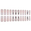 RTKHFZE Square Press On Nails - Long, Pink Rhinestone Design,