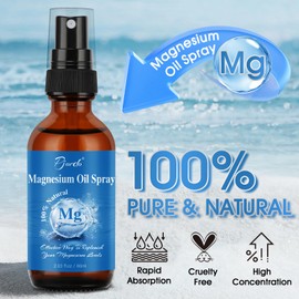 Pjordo Magnesium Oil Spray for Feet, Body & Sleep, 100% Pure & Natural Organic Topical Magnesium Chloride Oil Spray for Leg Cramps and Joint Health, Relaxing for Muscles, Easy to Absorb and Use