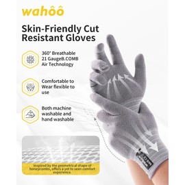 wahoo Level D Cut Resistant Gloves Kitchen, Food Grade Safety Anti Cutting Gloves, ANSI A4, Breathable, Dexterity, Medium