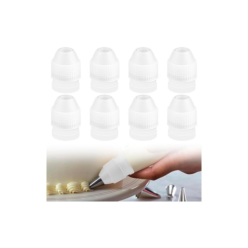 8 Pieces Plastic Couplers for Icing Bags, Upper Calibre 2.6cm/1"