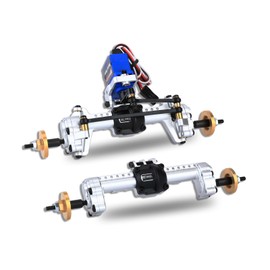 RCAWD 10mm Widened Silver Full Metal Differential Front and Rear Axles Assembly for Traxxas TRX-4M 1/18 4WD