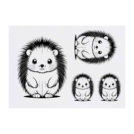Azeeda 4 x 'Riesenstachelschwein' Temporäre Tattoos - Wasserfest, Hautfreundlich & Ungiftig · Transfers in Verschiedenen Größen (TO00078514)