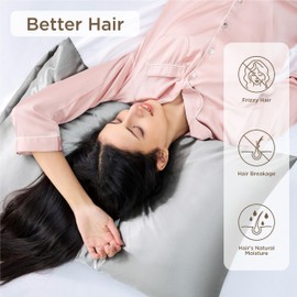 Bedsure Satin Pillowcase for Hair and Skin - Similar to Silk Pillowcase, Pillow Cases 2 Pack with Envelope Closure, Gifts for Women, Queen & Standard Size 50 x 75 cm, Rose Shadow