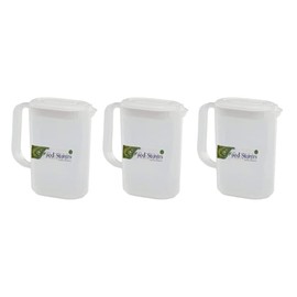 Plastic Jug Pitcher Set | BPA Free and Durable Fridge Door Jug with Lid | Airtight Measuring Container for Water, Milk, Juices & More | Simple Plastic Measuring Jug | 1.5 litres (Pack of 3)