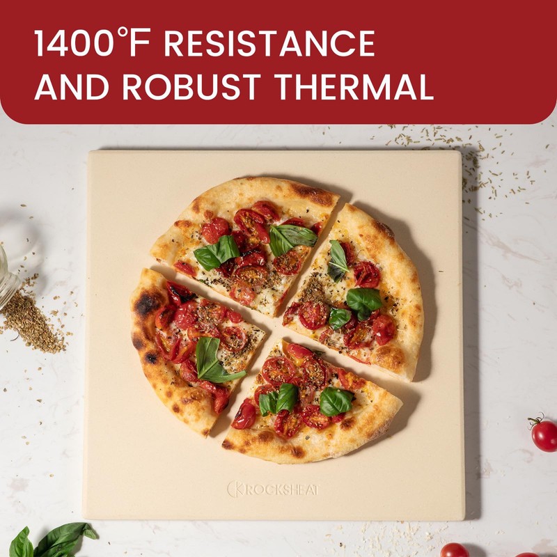 13.2" x 13.2" x 0.6" Square Cordierite Pizza Baking Stone