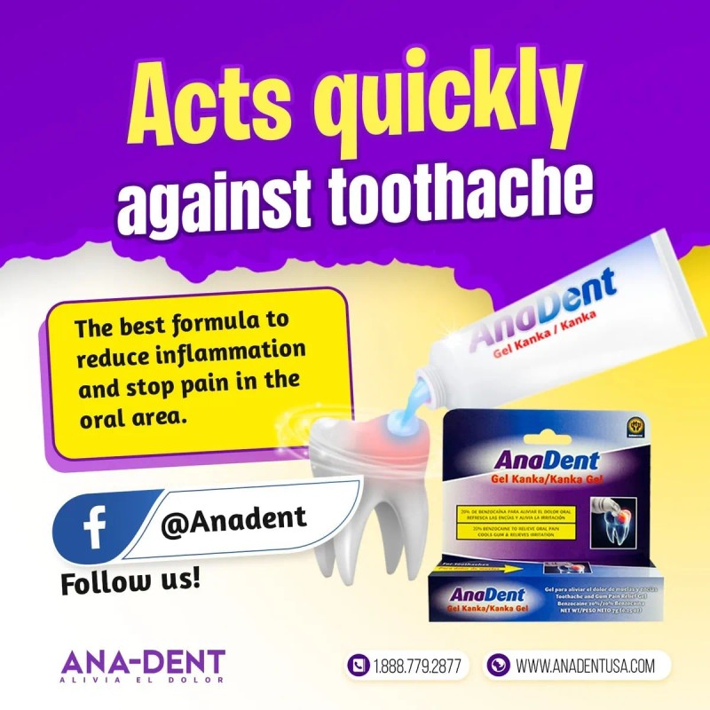 Gel Para El Dolor De Muelas, Gel Oral Con 20
