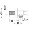 Duravit Universal Wall Outlet, Wall Outlet with Shower Holder, Round