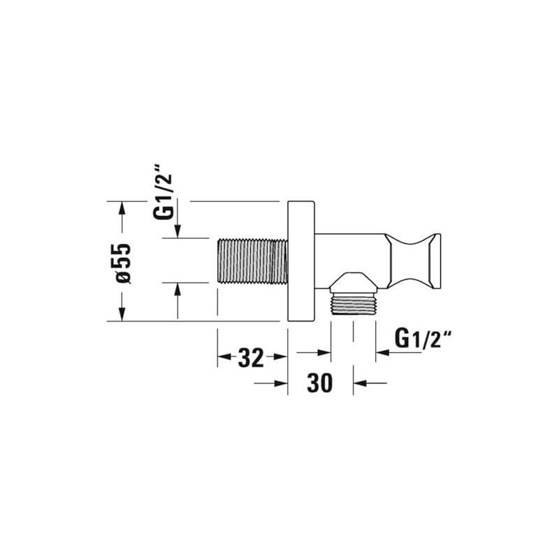 Duravit Universal Wall Outlet, Wall Outlet with Shower Holder, Round