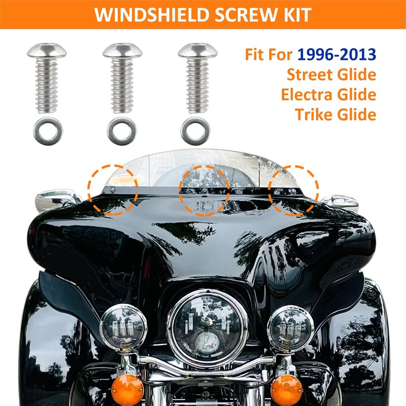 IVWFU 15PCS Windshield Bolts Batwing Inner Fairing Screws with Washers