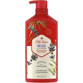 Old Spice 2 in 1 Shampoo and Conditioner, Relax with Lavender Scent, 21.9 Ounce Pump Bottle (Pack of 2)