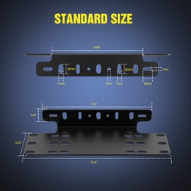 Nilight 90044B Universal License Heavy Duty Steel Front Plate Mounting Bracket Holder for Off-Road LED Work Lamps Lighting Bars, 2 Years Warranty, Black