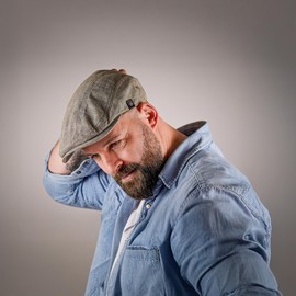 WEROR WEROR-430.1 Men's Flat Cap with Peak, beige