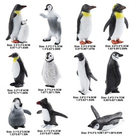 Flormoon Penguin Toys, 11pcs Realistic Small Polar Animals Fingurines Winter Animals for Early Educational Birthday Cupcake Topper Gift for Kids