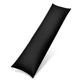 Rohi Bolster Pillow Cases - Soft & Breathable Polycotton Long Pillow Cover - Bolster Pillow Case (6ft (72") Super Kingsize Bed, Black)