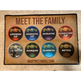 MARTIN GUITAR RUG ~ 24" x 36" C.F Promotional String Carpet - "Meet The Family"