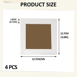 Girihe 4 PCS 4x4 Photo Frames, 4 X 4 Inch Small Square White Photo Frame, Modern White Photos Frames for Wall Mounted & Desk Top Portrait Printing Landscape