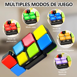 PLYSDI Juego Electrónico de Memoria y Cerebro Cube, Cubo de Velocidad, Juguetes Educativos, Ejercicio de Pensamiento, con Función de Música，Adecuados para Niños y Adolescentes