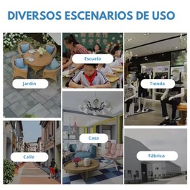 Clicklife Cámara de Seguridad Ojo de Pez Wi-Fi Panorámica 360 Grados 2MP HD Visión Nocturna Micrófono App para Interiores Vigilancia Hogar/Oficina Carcasa Metálica