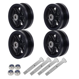 Handsammu 6"x 2" V-Groove Wheel - cast Iron Wheel,Capacity up to 4000 Lb. Use for Slide Gate,Rolling Door with V-Track（4 Black Wheel）