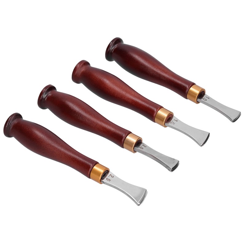 4pcs Leather Edgers Sharp Professional Trimming Working Kit with Wooden