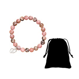 AYNKH Bracelets Small Foot Charms,Natural Stone Healing Crystal Bracelets,Warm Gifts for Mums To Be, Gifts for New Mums,Mother's Day,Daughter's Day Gifts,Zebra Bracelet Encouragement Quotes Card (red)