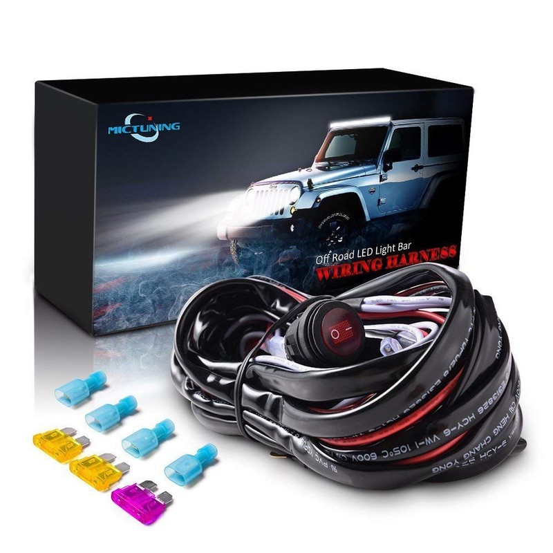 MICTUNING Light Bar Wiring Kit,LED Light Bar Wiring Harness for