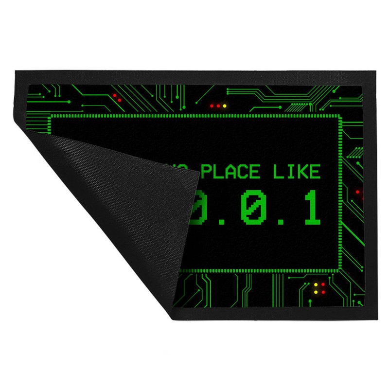 trendaffe Localhost Doormat with IP Address 127.0.0.1 in Green -