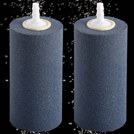 Luftstein für Aquarium, 2 Stück 10 cm Großer Luftblasen Diffusor Airstones, 4mm / 6mm Schlauch Anschließbar, Aquarium Sprudelstein, Sauerstoffstein Sprudler für Teich und Aquarium Fischbecken