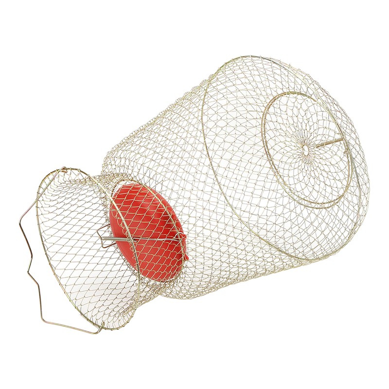 Stainless Steel Foldable Round Portable Fish Shrimp Basket Fishing Net