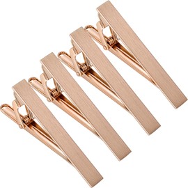HAWSON 2 Inch Tie Bar Clips for Men Set of 4 Pcs Rose Gold Necktie Accessories Perfect Wedding Business Gift