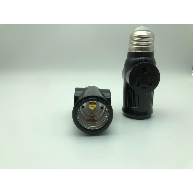 Sevici 2 Pack 3 Prong Light Socket to Plug Adapter,