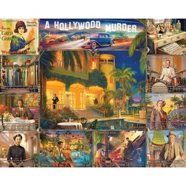 White Mountain Puzzles Hollywood Murder Mystery 1000 Piece Jigsaw Fun Collage Puzzle