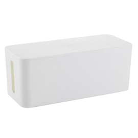 DIZLAS Cable Storage Outlet Box Power Strip Wire Storage Case (White M (12.6 x 5.3 x 5.0 inches (32.1 x 13.6 x 12.7 cm) ))
