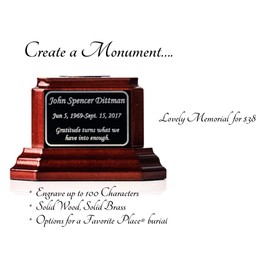 Earth Memorials Keepsake Elite Urn Stand - Custom ENGRAVE - Rosewood/Silver Small, Display Stand for Cremation Human Ashes, Funeral or Burial Urns - Click on Storefront for Exclusive (Mini) Urns, P-06