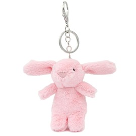 Zitokin Cute Bunny Plush Keychain, Mini Rabbit Bag Charms, 3.5" Inch Purse Charms for Handbag Backpack Pendant Gift for Women (Pink)