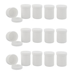 Kosmetex Empty Tin, Cosmetic Tin, White, Round, 30 g / 35 ml Screw Tin, Plastic Tin, Cream Tin, Jug, Ointment Tin, 15 x 30 g / 35 ml