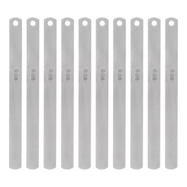 HARFINGTON 10pcs Mn Steel Feeler Gauge 0.08mm Thickness 150mm Length Metric Filler Thickness Gage Gap Measuring Tool Single Blade