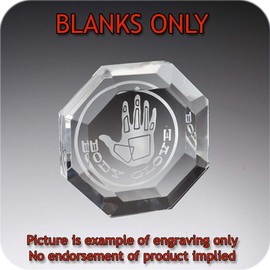 Amlong Crystal Engraving Blanks Paperweight wirh Gift Box, Octagon