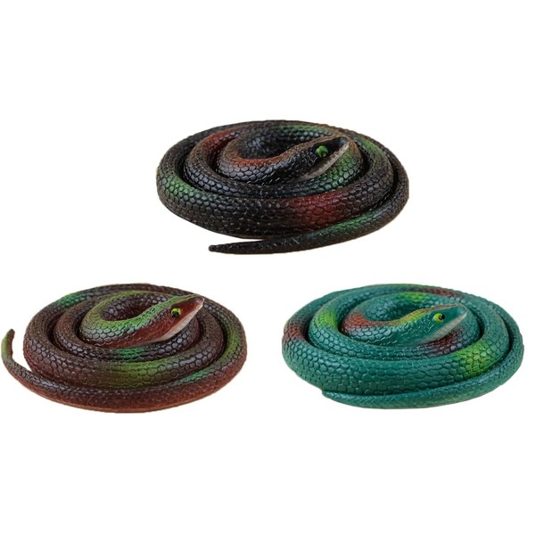 ZXJLWR Snake, Pack of 3 Realistic Rubber Snake, Snake Toy,